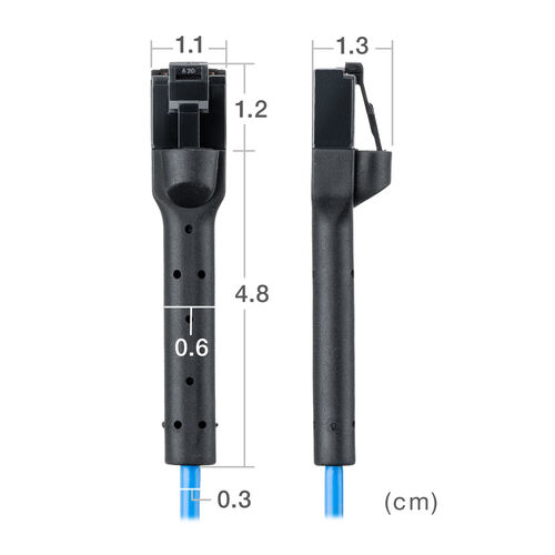 LANケーブル（カテゴリ6A・コネクタ曲げ固定・ツメ折れ防止・上下左右固定・コネクタ屈曲・フレキシブル・5m・ブルー）