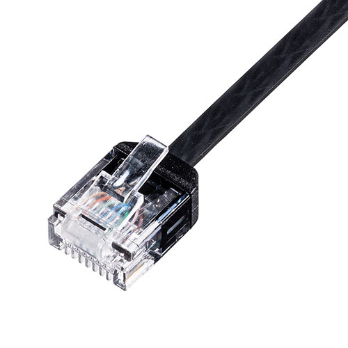 LANケーブル（カテゴリ6A・より線・ストレート・フラット・ブラック・2m）