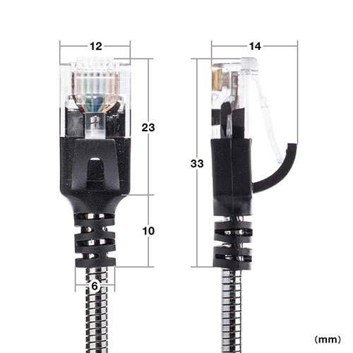 防鼠LANケーブル（CAT6A・カテゴリ6A・1m・金属製外皮・ねずみ