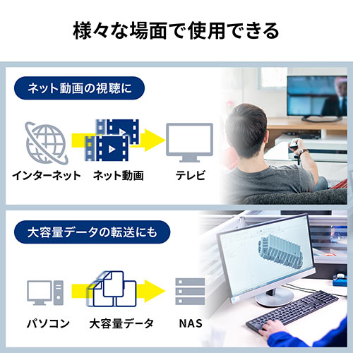 防鼠LANケーブル（CAT6A・カテゴリ6A・3m・金属製外皮・ねずみ・ペット対策・ツメ折れ防止カバー・やわらかい・シルバー）