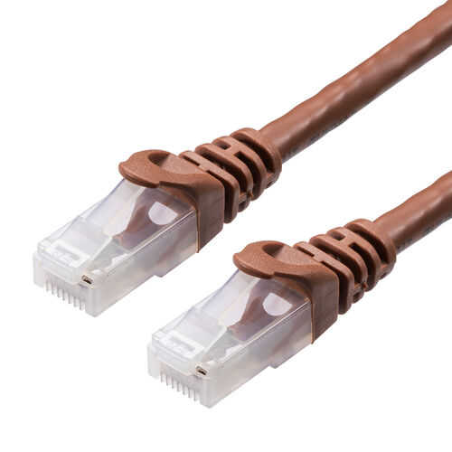 ツメ折れ防止LANケーブル（カテゴリ6A・50cm・柔らか爪タイプ・爪折れ防止カバー・PoE対応・ブラウン）