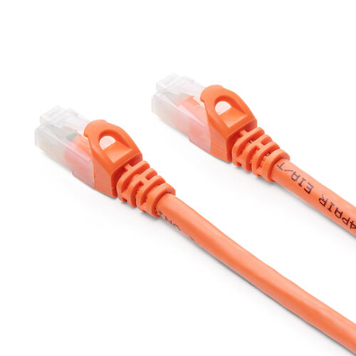 ツメ折れ防止LANケーブル（カテゴリ6A・50cm・柔らか爪タイプ・爪折れ防止カバー・PoE対応・オレンジ）