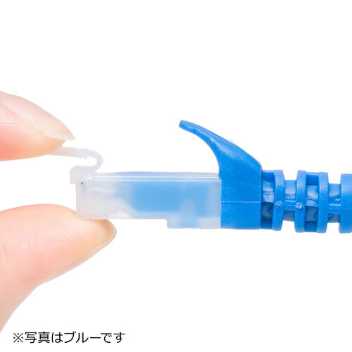 ツメ折れ防止LANケーブル（カテゴリ6A・1m・柔らか爪タイプ・爪折れ防止カバー・PoE対応・ブラウン）