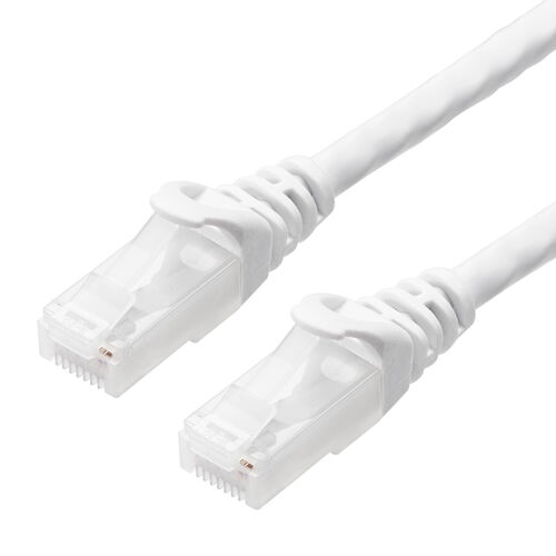ツメ折れ防止LANケーブル（カテゴリ6A・5m・柔らか爪タイプ・爪折れ防止カバー・PoE対応・ホワイト）