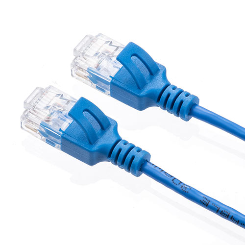 ツメ折れ防止CAT6A細径LANケーブル（カテゴリ6A・50cm・爪折れ防止カバー・やわらかい・ブルー）