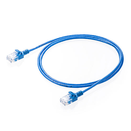 ツメ折れ防止CAT6A細径LANケーブル（カテゴリ6A・50cm・爪折れ防止カバー・やわらかい・ブルー）