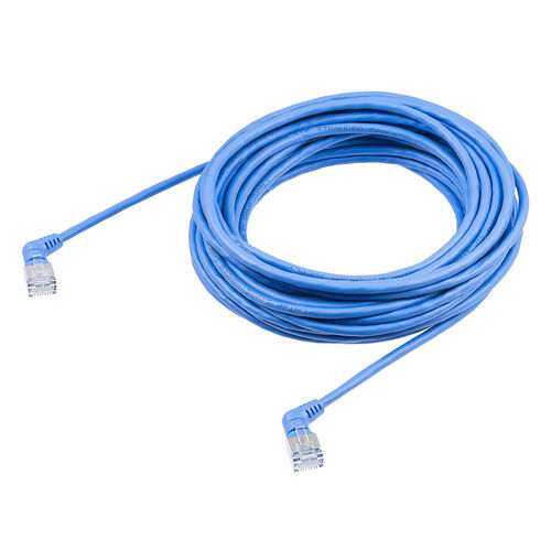カテゴリ6A（コネクタ回転LANケーブル・3m・360°回転・L字・RJ45・コネクタ・難燃規格CM規格適合・ブルー）