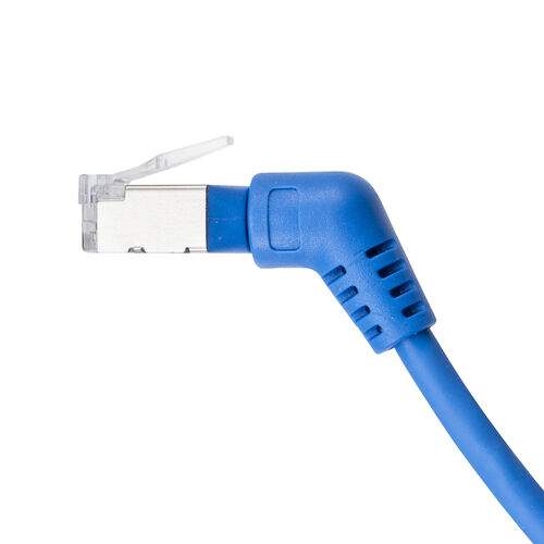 カテゴリ6A（コネクタ回転LANケーブル・3m・360°回転・L字・RJ45・コネクタ・難燃規格CM規格適合・ブルー）