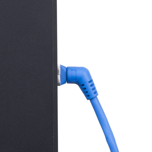 カテゴリ6A（コネクタ回転LANケーブル・10m・360°回転・L字・RJ45・コネクタ・難燃規格CM規格適合・ブルー）