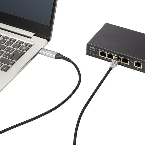 USB A LAN変換ケーブル（2m・カテゴリ6・1Gbps・ギガビット・A to LAN・MACアドレスパススルー対応・ビデオ通話・動画視聴）