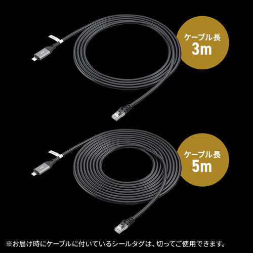 USB Type-C LAN変換ケーブル（5m・カテゴリ6・1Gbps・ギガビット・C to LAN・アダプタ不要・MACアドレスパススルー対応・ビデオ通話・ゲーム）