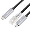 USB Type-C LAN変換ケーブル（2m・カテゴリ6・RJ45・ギガビット・PD100W・C to LAN・MACアドレスパススルー対応・への字ラッチ・メッシュケーブル）