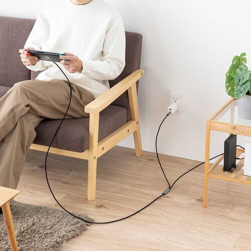 USB Type-C LAN変換ケーブル（2m・カテゴリ6・RJ45・ギガビット・PD100W・C to LAN・MACアドレスパススルー対応・への字ラッチ・メッシュケーブル）