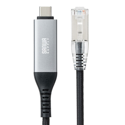 USB Type-C LAN変換ケーブル（1m・カテゴリ6・1Gbps・ギガビット・C to LAN・への字ラッチ・スリム・メッシュ・MACアドレスパススルー対応・ビデオ通話・ゲーム）