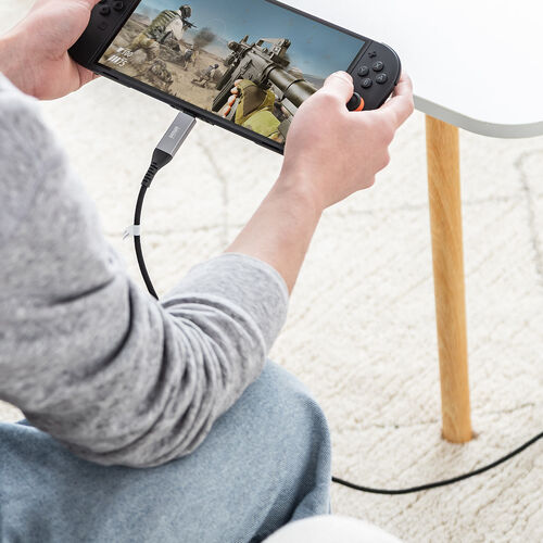 USB Type-C LAN変換ケーブル（2m・カテゴリ6・1Gbps・ギガビット・C to LAN・への字ラッチ・スリム・メッシュ・MACアドレスパススルー対応・ビデオ通話・ゲーム）