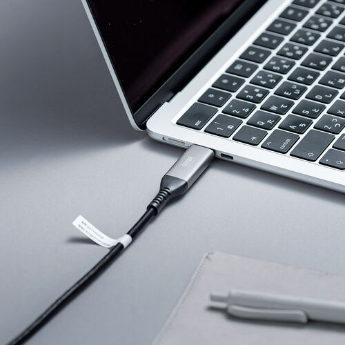 USB Type-C LAN変換ケーブル（2m・カテゴリ6・1Gbps・ギガビット・C to LAN・への字ラッチ・スリム・メッシュ・MACアドレスパススルー対応・ビデオ通話・ゲーム）