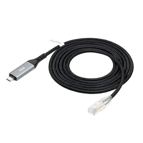 USB Type-C LAN変換ケーブル（2m・カテゴリ6・1Gbps・ギガビット・C to LAN・への字ラッチ・スリム・メッシュ・MACアドレスパススルー対応・ビデオ通話・ゲーム）