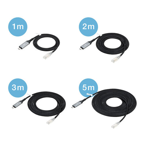 USB Type-C LAN変換ケーブル（3m・カテゴリ6・1Gbps・ギガビット・C to LAN・への字ラッチ・スリム・メッシュ・MACアドレスパススルー対応・ビデオ通話・ゲーム）