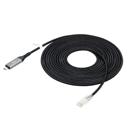 USB Type-C LAN変換ケーブル（5m・カテゴリ6・1Gbps・ギガビット・C to LAN・への字ラッチ・スリム・メッシュ・MACアドレスパススルー対応・ビデオ通話・ゲーム）