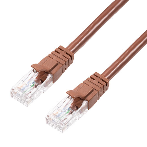 ツメ折れ防止カテゴリ6LANケーブル（より線・ストレート・ブラウン・0.5m）
