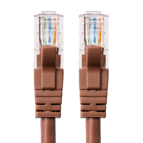 ツメ折れ防止カテゴリ6LANケーブル（より線・ストレート・ブラウン・1m）