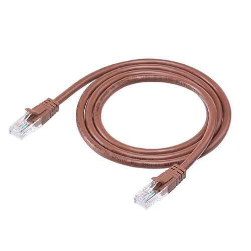 ツメ折れ防止カテゴリ6LANケーブル（より線・ストレート・ブラウン・1m）