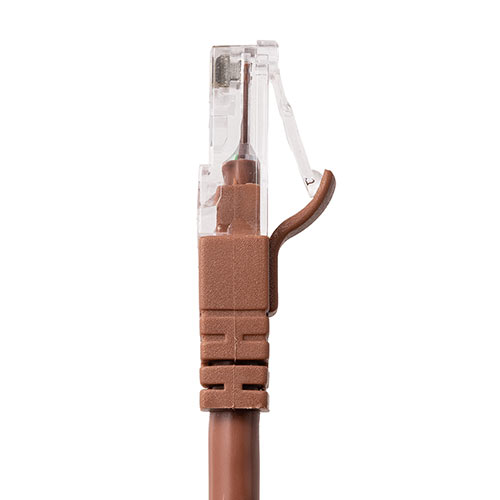 ツメ折れ防止カテゴリ6LANケーブル（より線・ストレート・ブラウン・3m）