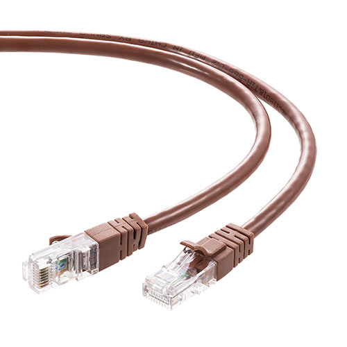 ツメ折れ防止カテゴリ6LANケーブル（より線・ストレート・ブラウン・3m）