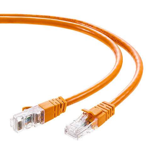 ツメ折れ防止カテゴリ6LANケーブル（より線・ストレート・オレンジ・3m）
