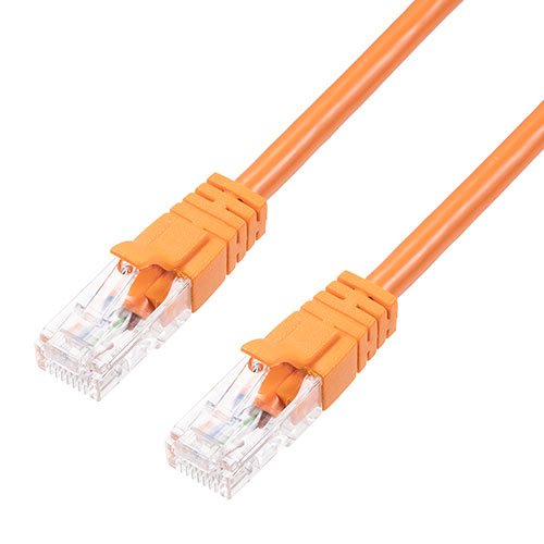ツメ折れ防止カテゴリ6LANケーブル（より線・ストレート・オレンジ・5m）