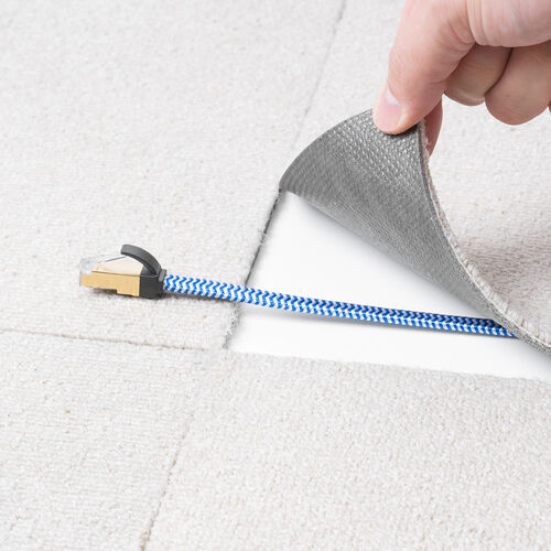 フラットCAT7 LANケーブル（カテゴリ7・フラットタイプ・メッシュ外皮・ 伝送速度10Gbps・伝送帯域600MHz・ツメ折れ防止カバー・5m）