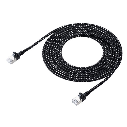 LANケーブル（CAT7・メッシュ・スリム・伝送速度10Gbps・伝送帯域600MHz・ツメ折れ防止カバー・3m）