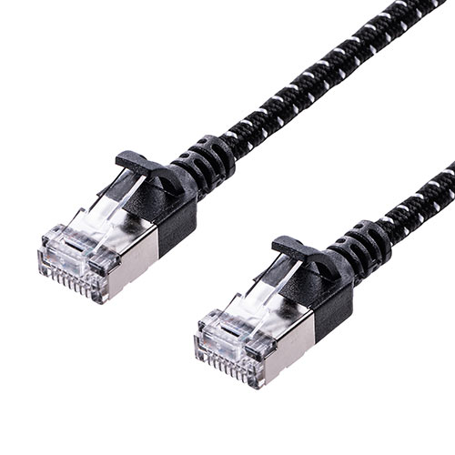 LANケーブル（CAT7・メッシュ・スリム・伝送速度10Gbps・伝送帯域600MHz・ツメ折れ防止カバー・3m）