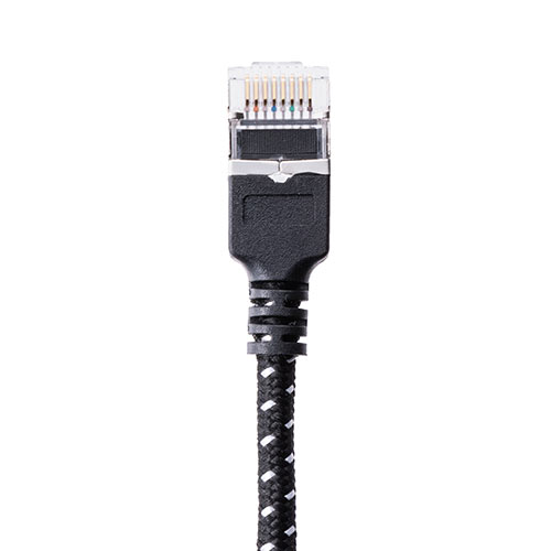 LANケーブル（CAT7・メッシュ・スリム・伝送速度10Gbps・伝送帯域600MHz・ツメ折れ防止カバー・10m）