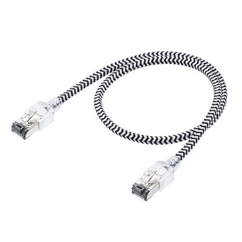 LANケーブル（カテ8・カテゴリー8・CAT8・40Gbps・2000MHz・より線・メッシュ・スリム・ツメ折れ防止・50cm）