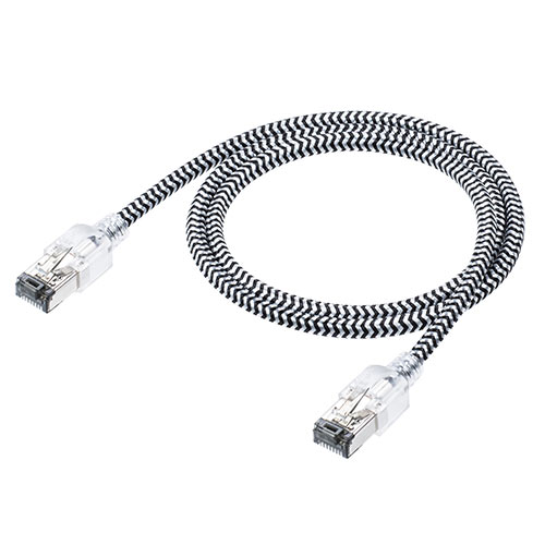 LANケーブル（カテ8・カテゴリー8・CAT8・40Gbps・2000MHz・より線・メッシュ・スリム・ツメ折れ防止・1m）