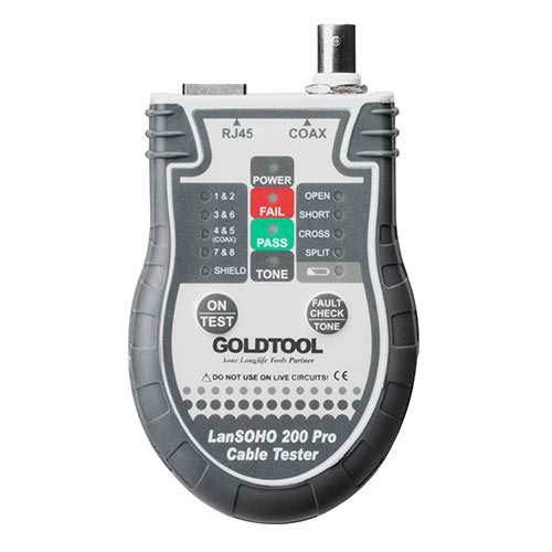 LANチェッカー（ケーブルテスター・BNC・カテ6A・カテ7・カテ8・複合同軸ケーブル・リモート対応・電池式・おすすめ） LANTST2