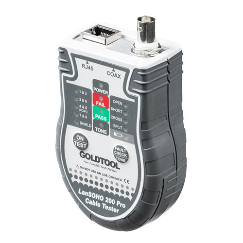 LANチェッカー（ケーブルテスター・BNC・カテ6A・カテ7・カテ8・複合同軸ケーブル・リモート対応・電池式・おすすめ） LANTST2