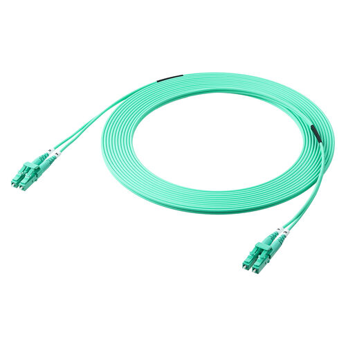 光ファイバケーブル（OM3・10GBASE-SR/SW規格・10Gbps・マルチモード・LC×2-LC×2・メガネ型・2芯・ショートブーツ・デュプレックス・50μm・5m）