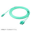 光ファイバケーブル（OM3・10GBASE-SR/SW規格・10Gbps・マルチモード・LC×2-SC×2・メガネ型・2芯・ショートブーツ・デュプレックス・50μm・10m）