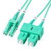 光ファイバケーブル（OM3・10GBASE-SR/SW規格・10Gbps・マルチモード・LC×2-SC×2・メガネ型・2芯・ショートブーツ・デュプレックス・50μm・20m）