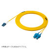 光ファイバケーブル(OS2・10GBASE-LR/ER/ZR規格・10Gbps・シングルモード・LC×2-SC×2・メガネ型・2芯・ショートブーツ・デュプレックス・SM・9μm・30m）