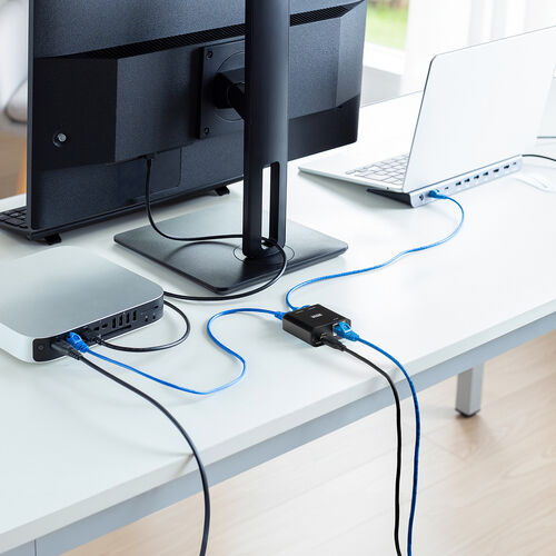 スイッチングハブ（LANハブ・ギガビット・3ポート・Type-C給電・超小型・アルミ筐体・AUTO-MDIX・2分配）