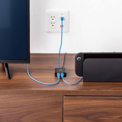 スイッチングハブ（LANハブ・ギガビット・3ポート・Type-C給電・超小型・アルミ筐体・AUTO-MDIX・2分配）