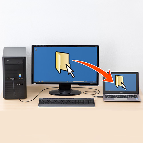 USBリンクケーブル（パソコン・タブレット・データ移行・ドラッグ&ドロップ・windows専用）