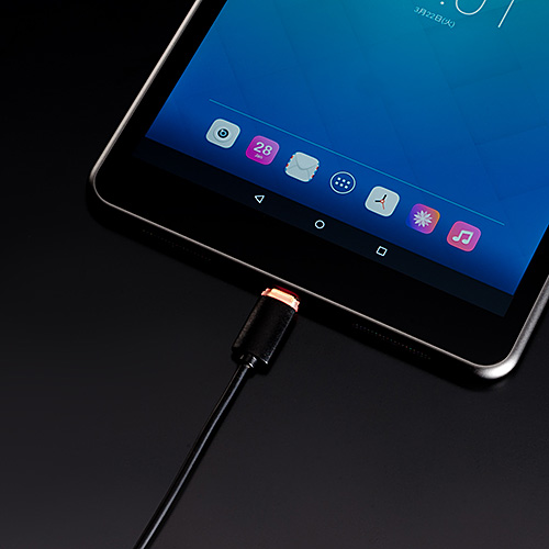 コネクタ両面対応Type-C充電ケーブル（急速充電可能・USB A/Type-C・ケーブル長1m・LED内蔵）