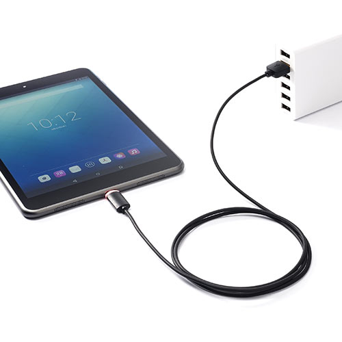 コネクタ両面対応Type-C充電ケーブル（急速充電可能・USB A/Type-C・ケーブル長1m・LED内蔵）