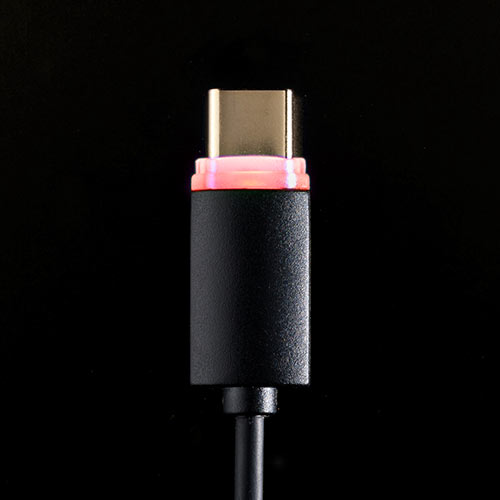 コネクタ両面対応Type-C充電ケーブル（急速充電可能・USB A/Type-C・ケーブル長1m・LED内蔵）