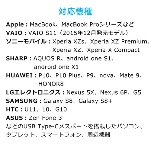USB タイプCケーブル（USB2.0対応・Type-Cオス/Type-Cオス・USB-IF認証済み・1m・ブラック）