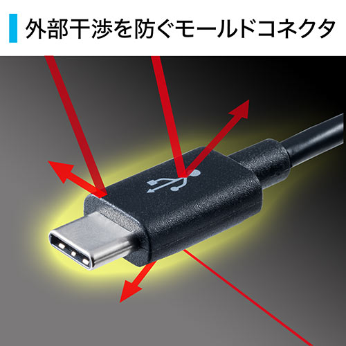 USB タイプCケーブル(USB2.0対応・Type-Cオス/Type-Cオス・USB-IF認証済み・2m・ブラック)